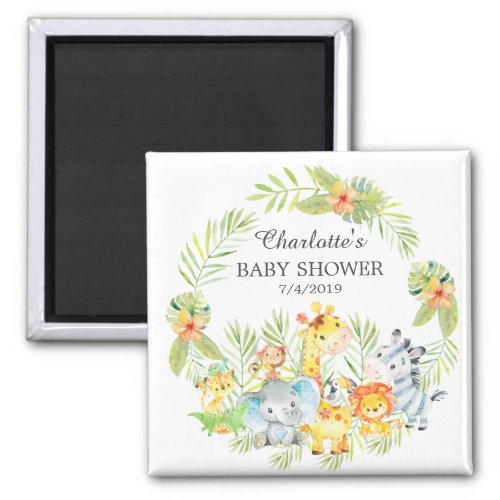 Jungle Animals Baby Shower Favor  Magnet