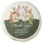 Jungle Animals Baby Shower Favor Sugar Cookie (Front)