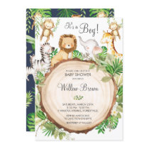 Jungle Animals Baby Shower Greenery Safari Boy Invitation Jungle Animals Baby Shower Greenery Safari Boy Invitation