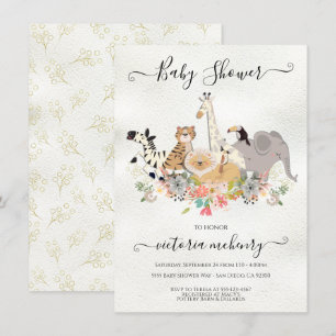 Jungle Animals Baby Shower Invitation