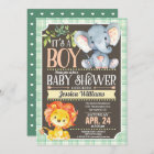 Jungle Animals Baby Shower Invitation Boy