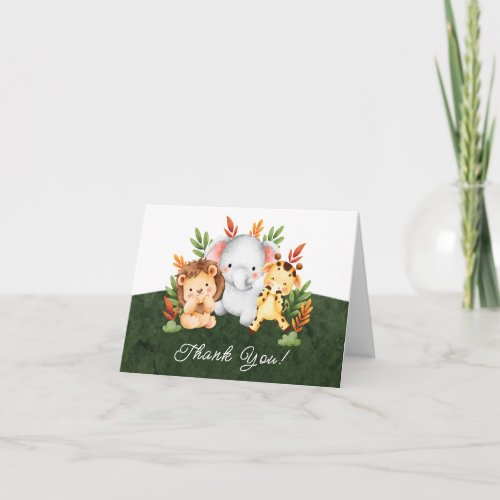 Jungle Animals Baby Shower Thank You
