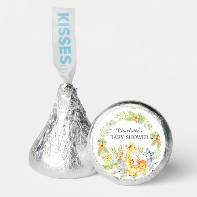 Jungle Animals Baby Shower Thank You Hershey®'s Kisses® (Front)
