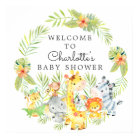 Jungle Animals Baby Shower Welcome
