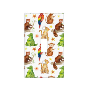 Jungle Animals Bamboo Nursery Light Switch Cover