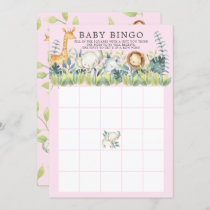 Jungle Animals BINGO Baby Shower Game Invitation