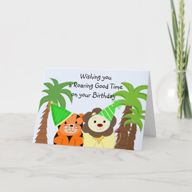 Jungle Animals Birthday Card (Front)