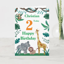 Jungle Animals Birthday Card