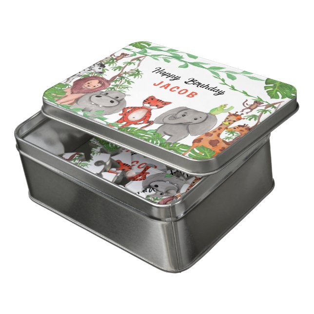 Jungle Animals Birthday Jigsaw Puzzle (Lid Open)