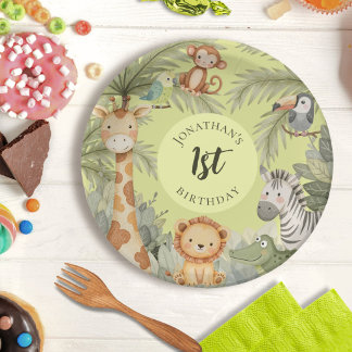 Jungle Animals Birthday Party Paper Plates