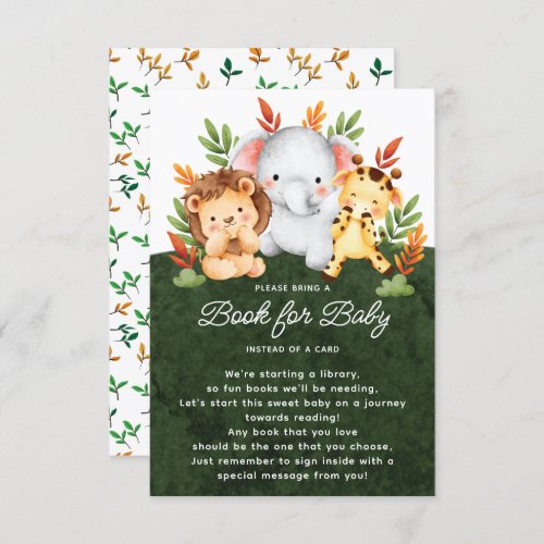 Jungle Animals Book for Baby Enclosure Card