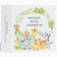 Jungle Animals Boys Baby Shower Baby Photo Album 3 Ring Binder