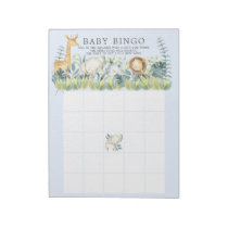 Jungle Animals Boys Baby Shower Bingo Game Notepad
