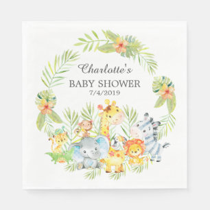 Jungle Animals Boys Baby Shower Paper Napkins