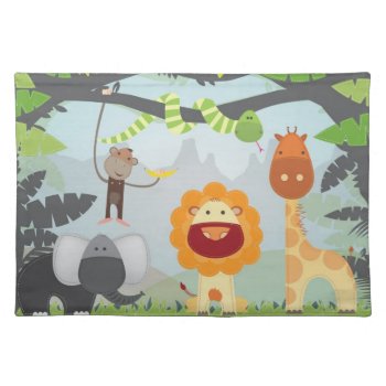 Jungle Animals Cloth Placemat by bonfireanimals at Zazzle