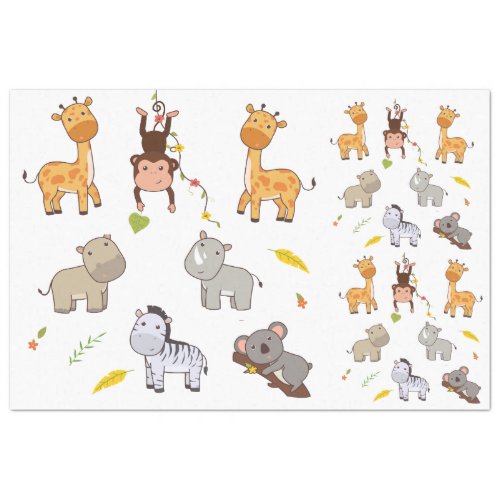 Jungle Animals Collection 1 Decoupage Tissue Paper