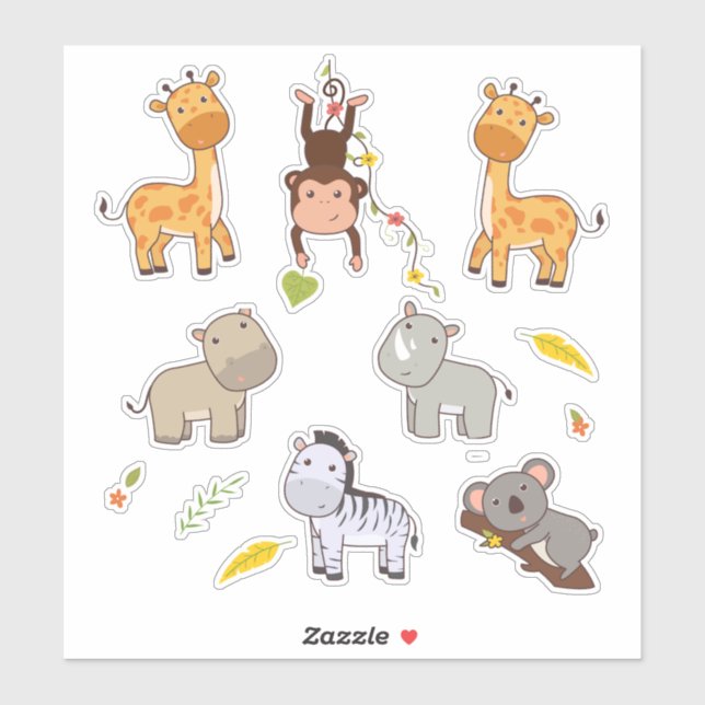 Jungle Animals Collection Scrapbooking Sticker (Sheet)