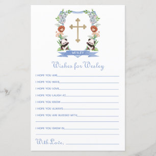 Jungle Animals Crest Baptism Wishes for Baby