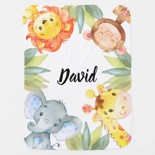 Jungle Animals Cute Gift Safari Baby Blanket | Zazzle