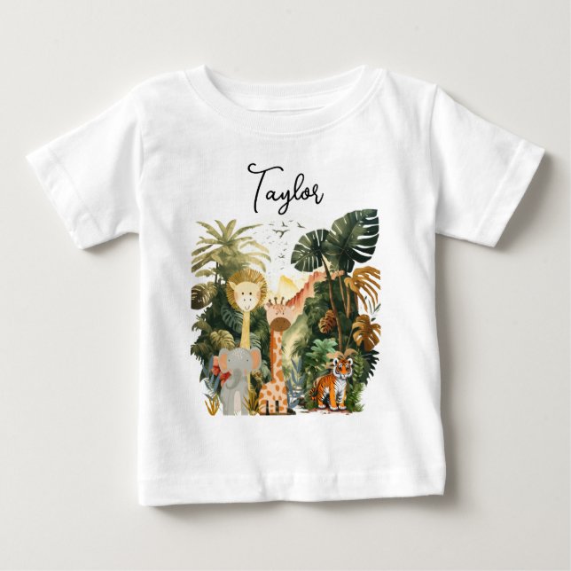 Jungle Animals Exotic Safari Dream Baby T-Shirt (Front)