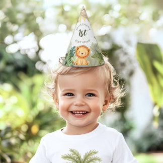 Jungle Animals First Birthday Party Hat