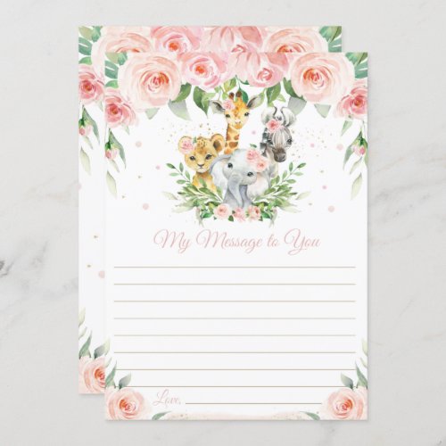 Jungle Animals Floral Time Capsule Message Card