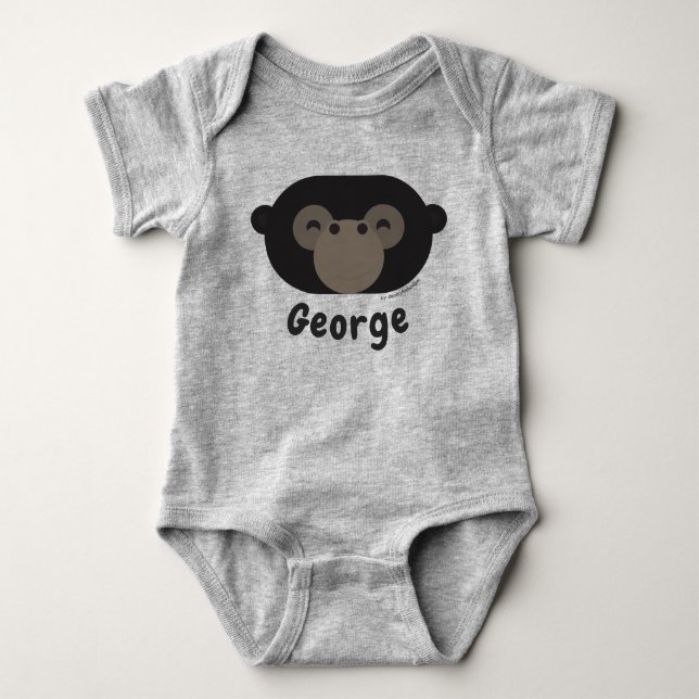 Jungle Animals Gorilla | Cute Ape Safari Boy Girl Baby Bodysuit (Front)