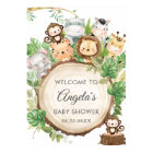 Jungle Animals Greenery Baby Shower Welcome Sign