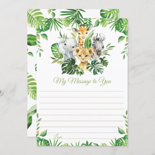 Jungle Animals Greenery Time Capsule Message Card