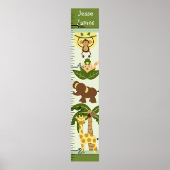 Jungle Animals Growth Chart Keep At 8x44! by Personalizedbydiane at Zazzle