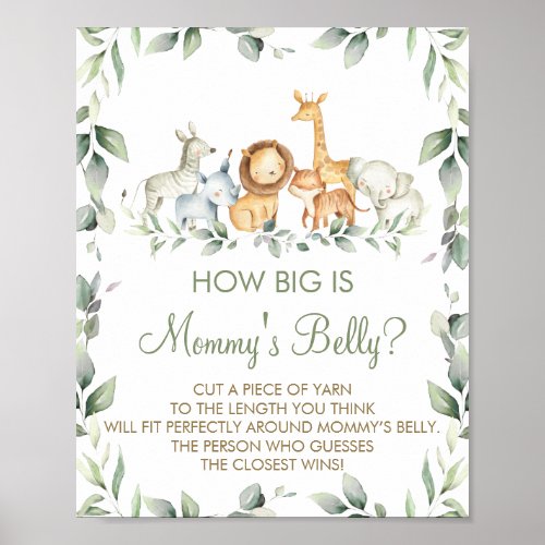 Jungle Animals How Big is Mommys Belly Game Poster