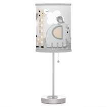 Jungle Animals in Gray Baby Nursery Lamp