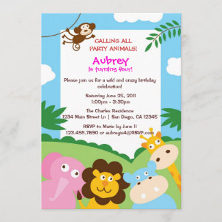 Jungle Animals Invitation