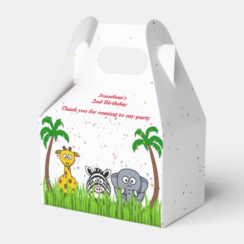 Jungle Animals Kids Birthday Party Favor Boxes