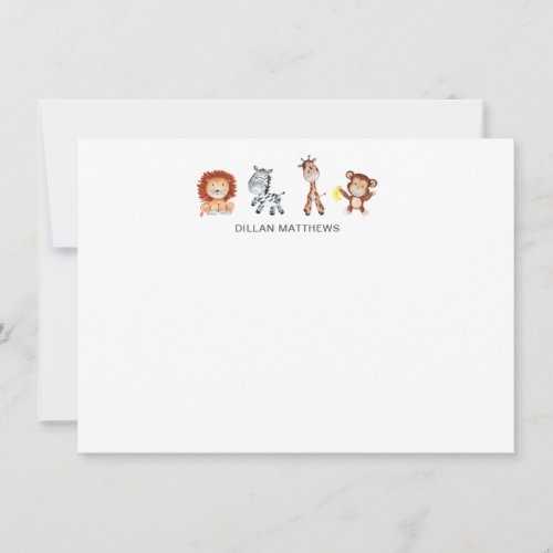 Jungle Animals Kids note cards