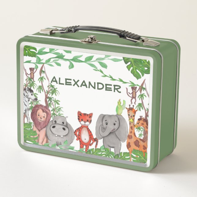 Jungle Animals  Metal Lunch Box (Front)