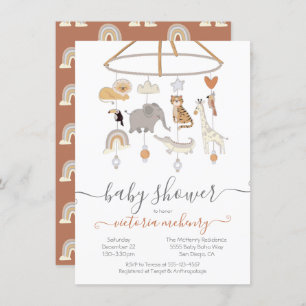 Jungle Animals Mobile Baby Shower Invitation