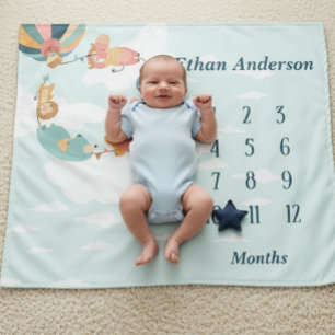 Jungle Animals Neutral Baby Blanket Tapestry