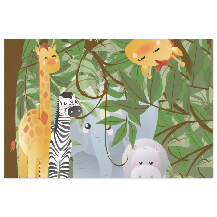 Jungle Animals Nursery Decoupage Tissue Paper | Zazzle.com