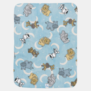 Jungle Animals Over The Moon Swaddle Blanket
