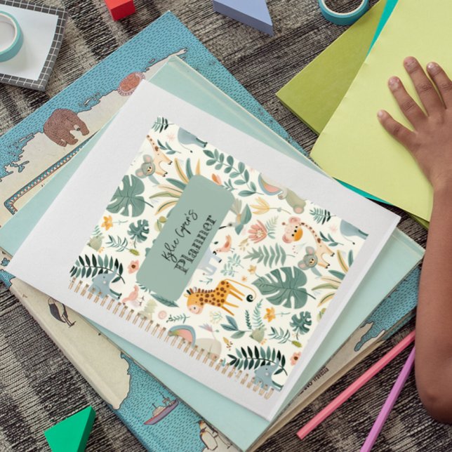 Jungle Animals Pastels Back To School Custom Kids' Planner (Creator Uploaded)