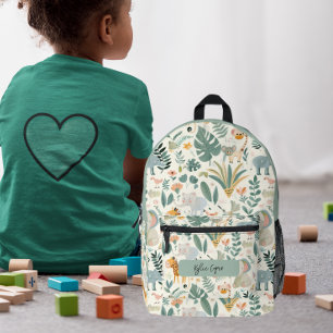 Jungle Animals Pastels Back To School Custom Kids' Printed Backpack