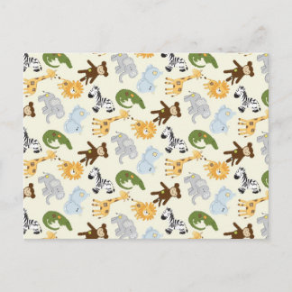 Jungle Animals Pattern Postcard