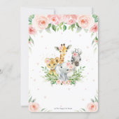 Jungle Animals Pink Floral Save the Date Card (Back)