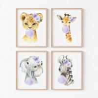 Jungle Animals, Purple Bubble Gum, Gender Neutral