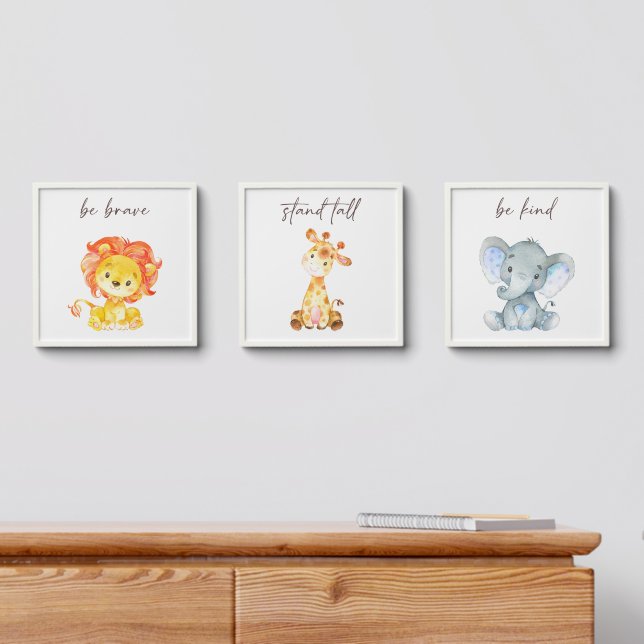 Jungle Animals, Safari Animals, Quotes Peel And Stick Photo Tile (Dresser)