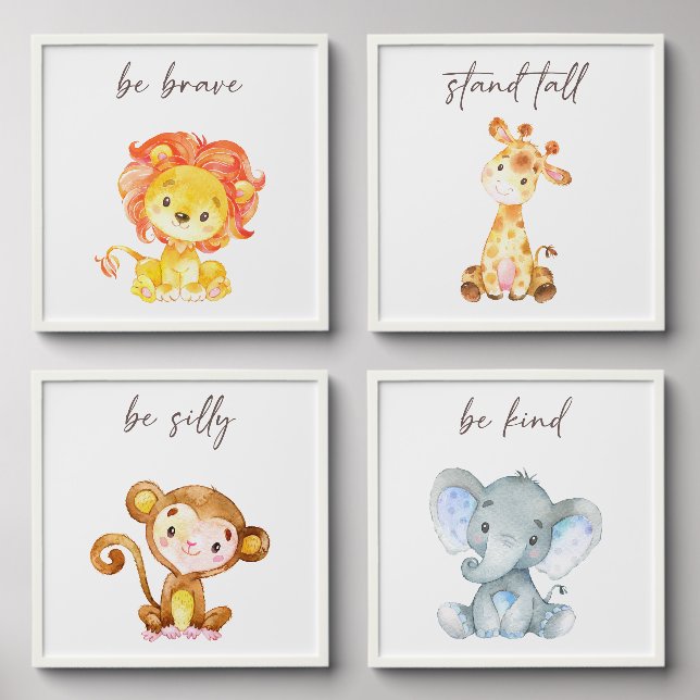Jungle Animals, Safari Animals, Quotes Peel And Stick Photo Tile (Front Set)