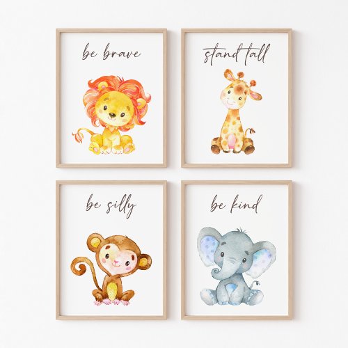 Jungle Animals Safari Animals Quotes Wall Art Sets