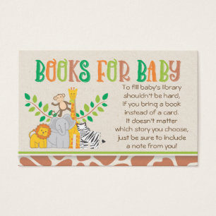 Jungle Animals Safari Baby Shower Book Request