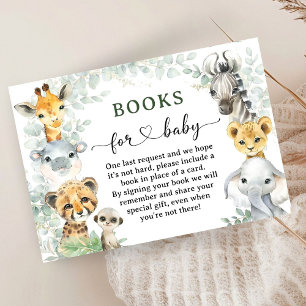 Jungle Animals Safari Baby Shower Books For Baby Enclosure Card